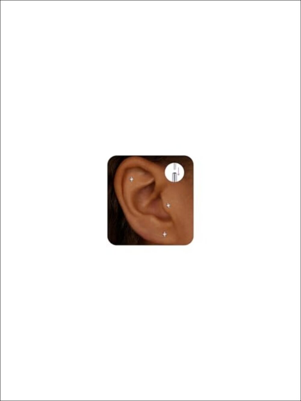 G23 Titanium Threadless Push-In Cartilage Earrings 18G Flat Back Stud